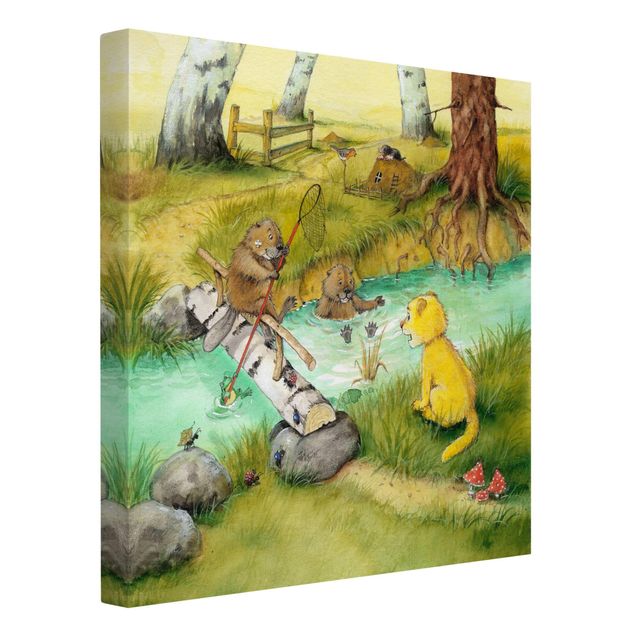 Tiger canvas wall art Little Tiger - With The Beavers