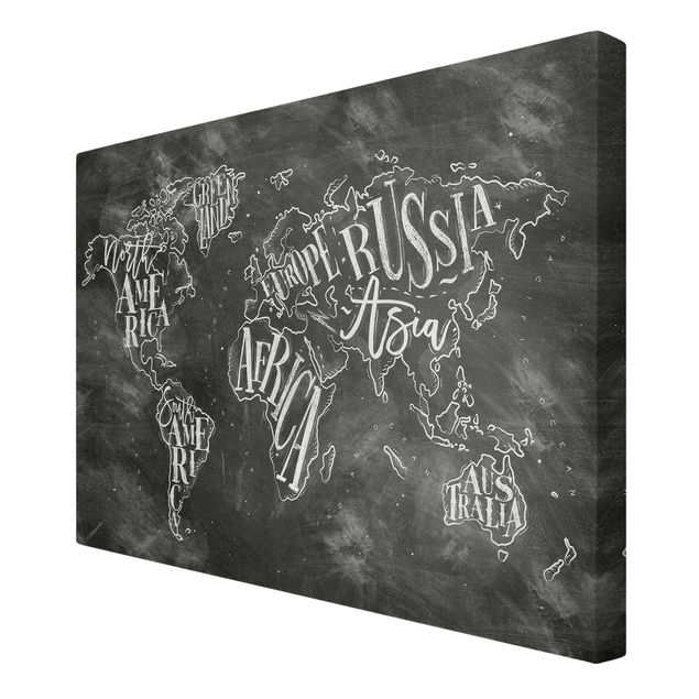 Prints Chalk World Map