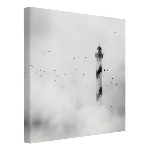 Bird canvas wall art Lighthouse In The Fog