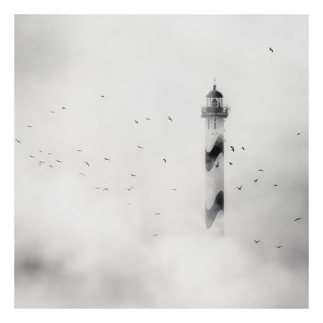 Sea print Lighthouse In The Fog