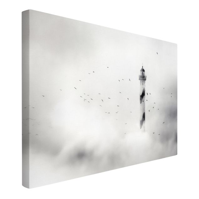 Bird canvas wall art Lighthouse In The Fog