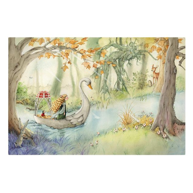 Canvas wall art Lilia the little Princess- The Swan Boat