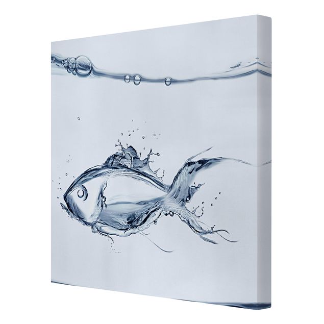 Animal canvas art Liquid Silver Fish