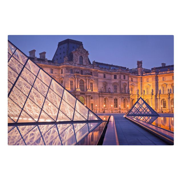 Skyline prints Louvre Paris At Night