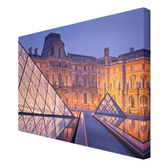 Skyline canvas print Louvre Paris At Night