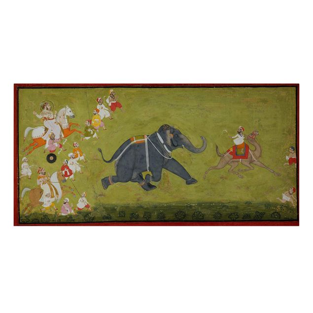 Art posters Maharaja Jagat Singh Pursues A Fleeing Elephant