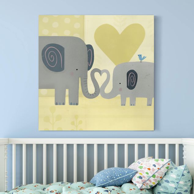 Canvas elefant Mum And I - Elephants