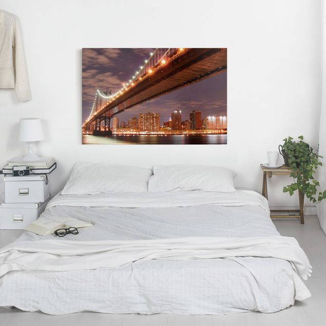 New York skyline print Manhattan Bridge