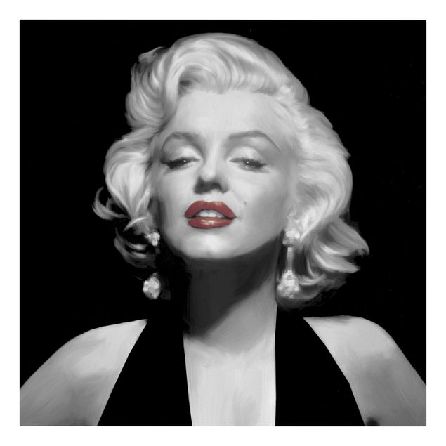 Black and white wall art Marilyn With Red Lips