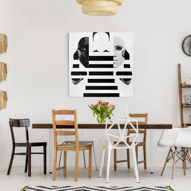 Contemporary art prints Masks in Black and White