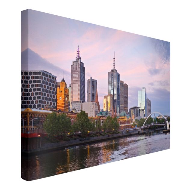 Canvas prints Australia Melbourne at sunset