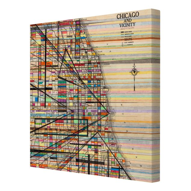 Prints Modern Map Of Chicago