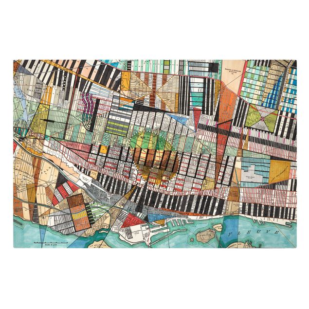 Prints multicoloured Modern Map Of Montreal