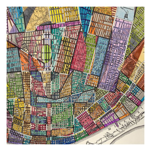 Prints multicoloured Modern Map Of St. Louis