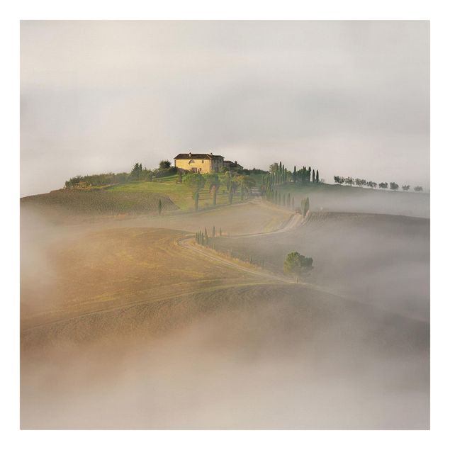 Canvas landscape Morning Fog In The Tuscany