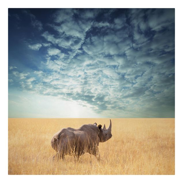 Modern art prints Rhino In The Savannah