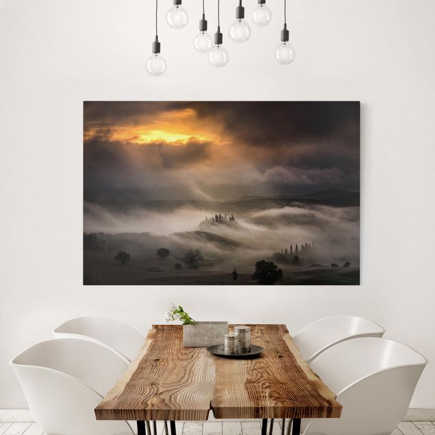Canvas prints Italy Fog Waves