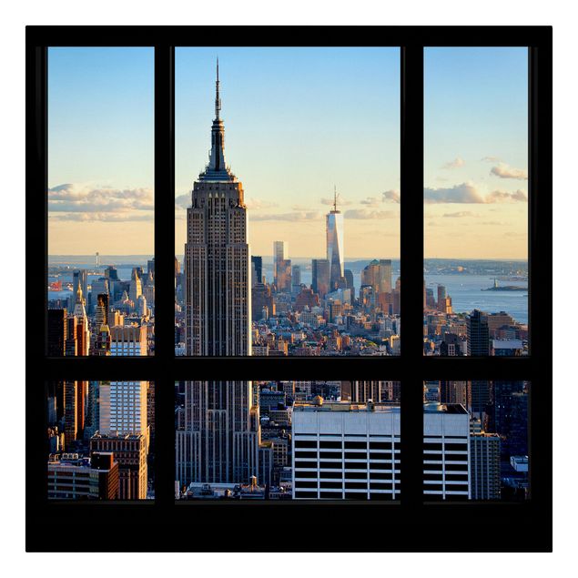 Skyline prints New York Window View Of The Empire State Building