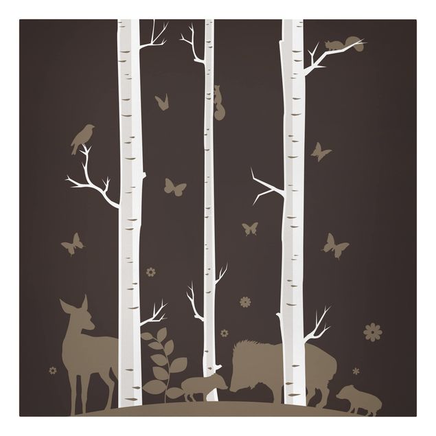 Modern art prints Birch Forest