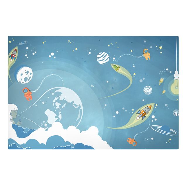 Wall art prints No.MW16 Colourful Hustle And Bustle In Space