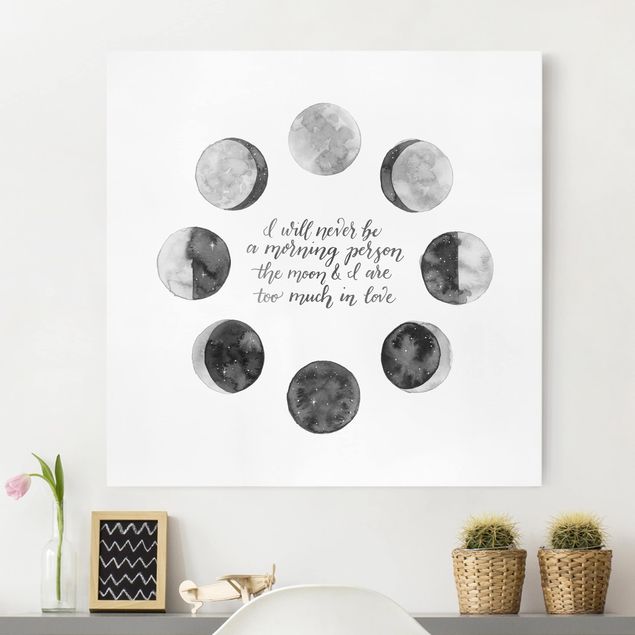 Wall art black and white Ode To The Moon - Love