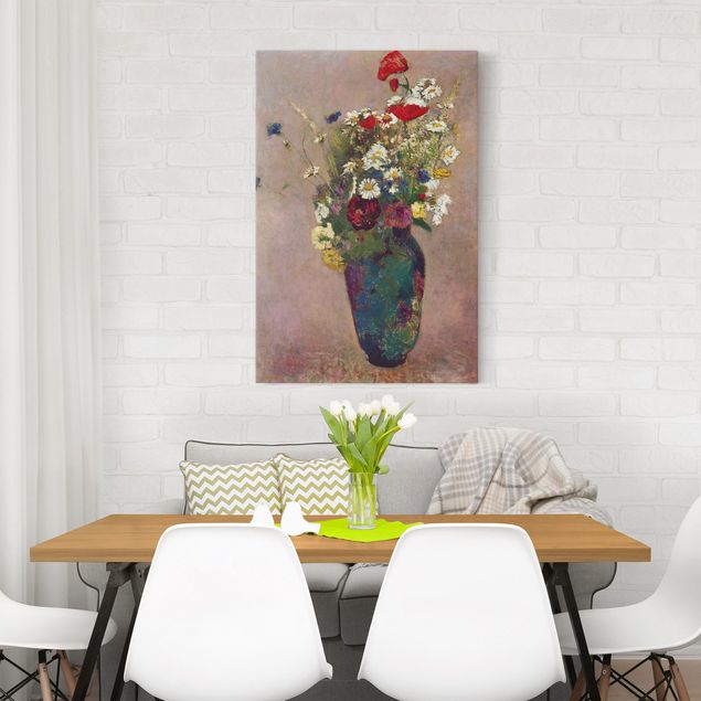 Art style Odilon Redon - Flower Vase with Poppies