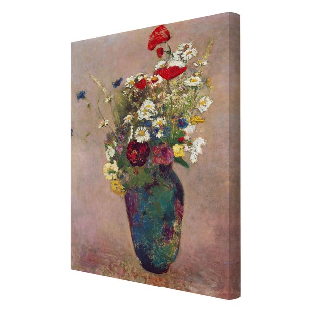 Canvas art prints Odilon Redon - Flower Vase with Poppies