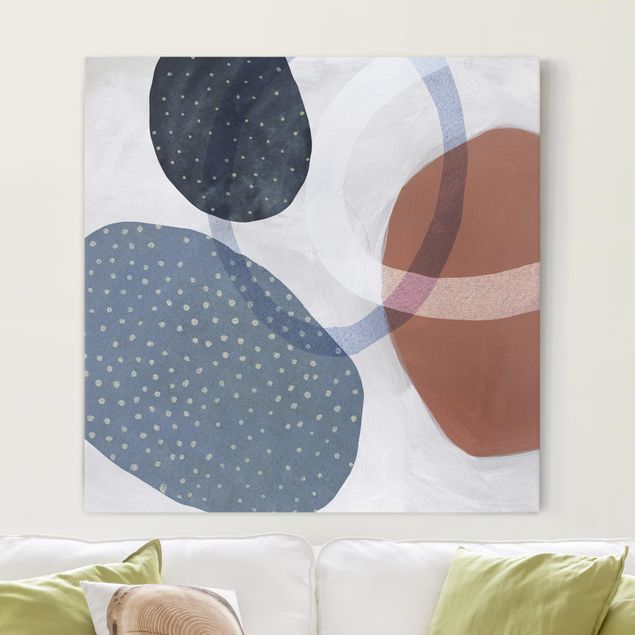 Abstract canvas wall art Orbit With Dots I