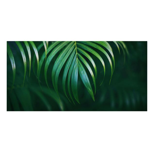 Green canvas wall art Palm Fronds