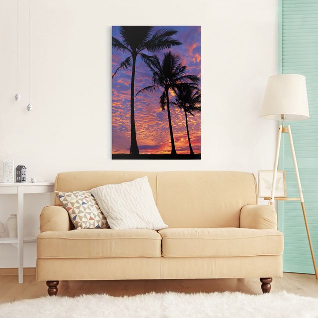 Canvas sunset Palms