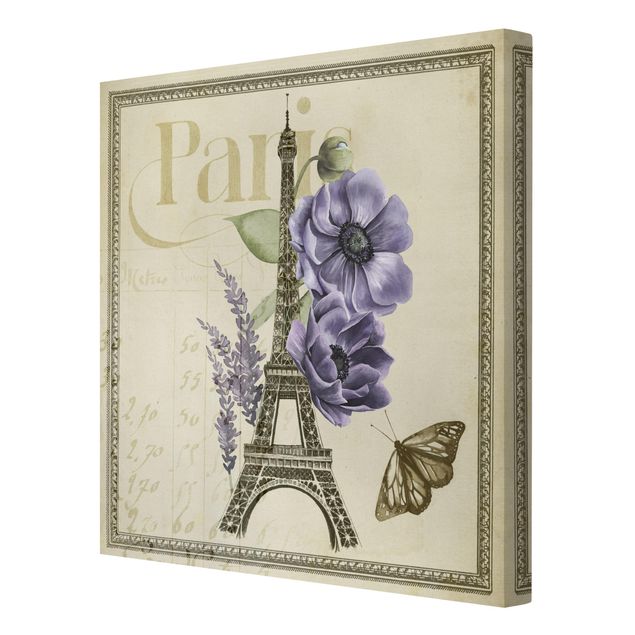 Prints flower Paris Collage Eiffel Tower