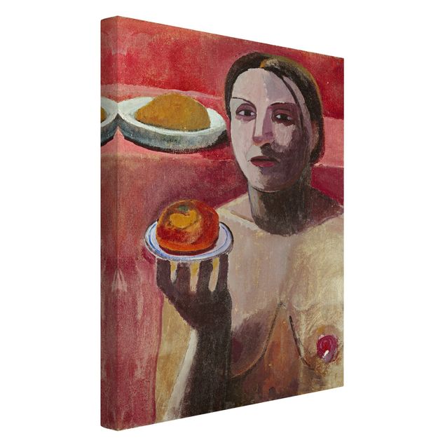 Art prints Paula Modersohn-Becker - Semi-nude Italian Woman with Plate