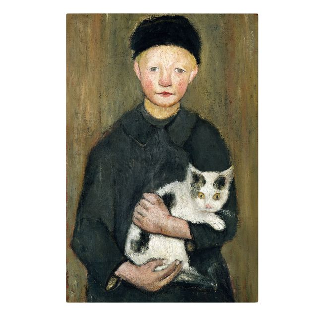 Cat canvas art Paula Modersohn-Becker - Boy with Cat