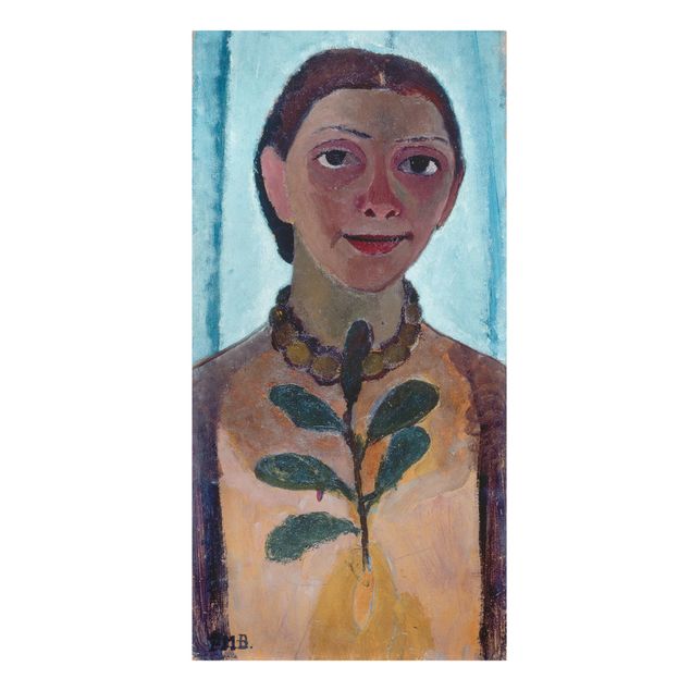 Canvas prints art print Paula Modersohn-Becker - Self-Portrait With Camellia Twig