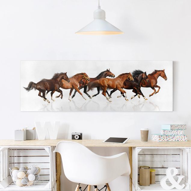 Horse canvas wall art Horse Herd