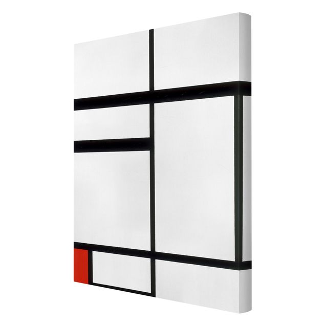 Prints abstract Piet Mondrian - Composition with Red, Black and White