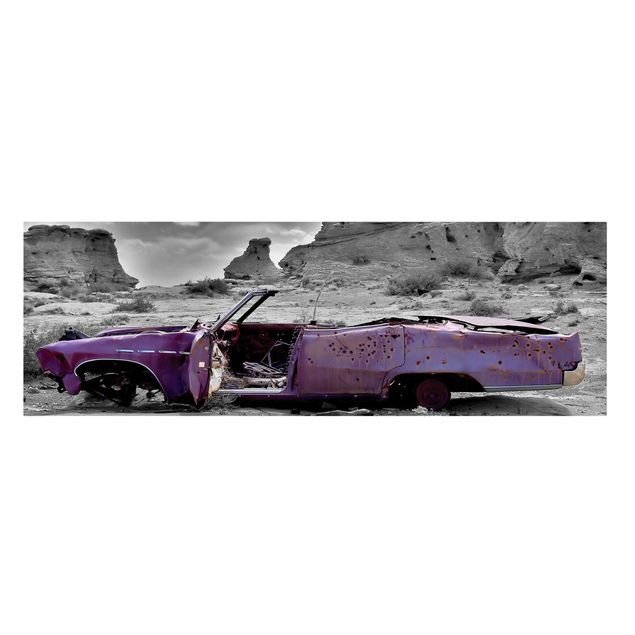 Black and white art Pink Cadillac