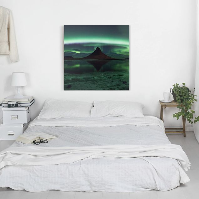 Mountain wall art Northern Lights In Iceland