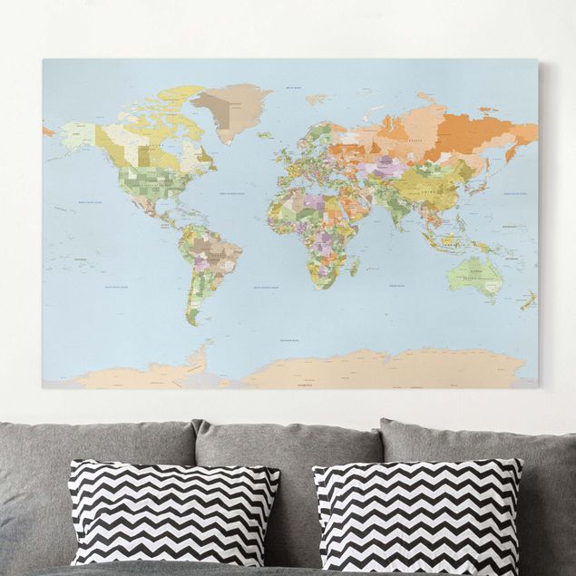 Framed world map Political World Map