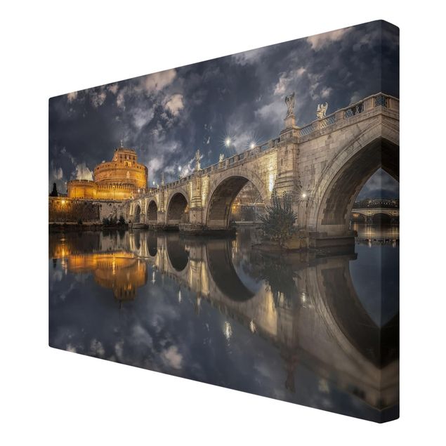 Skyline canvas print Ponte Sant'Angelo In Rome