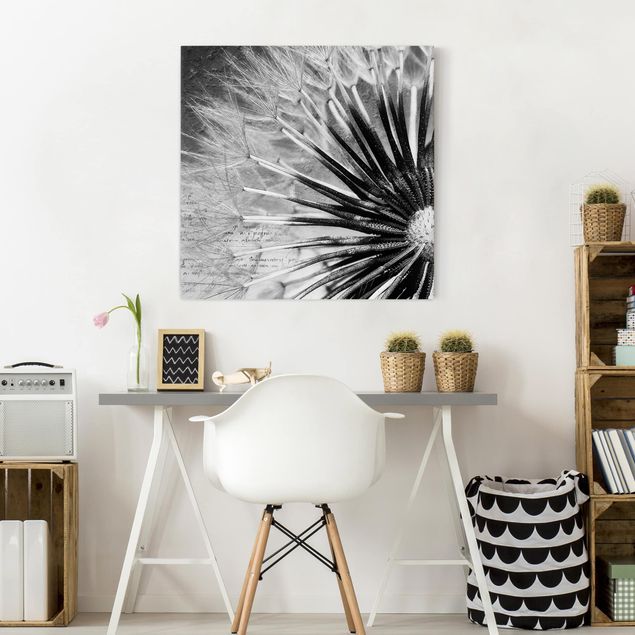 Lion canvas art Dandelion Black & White