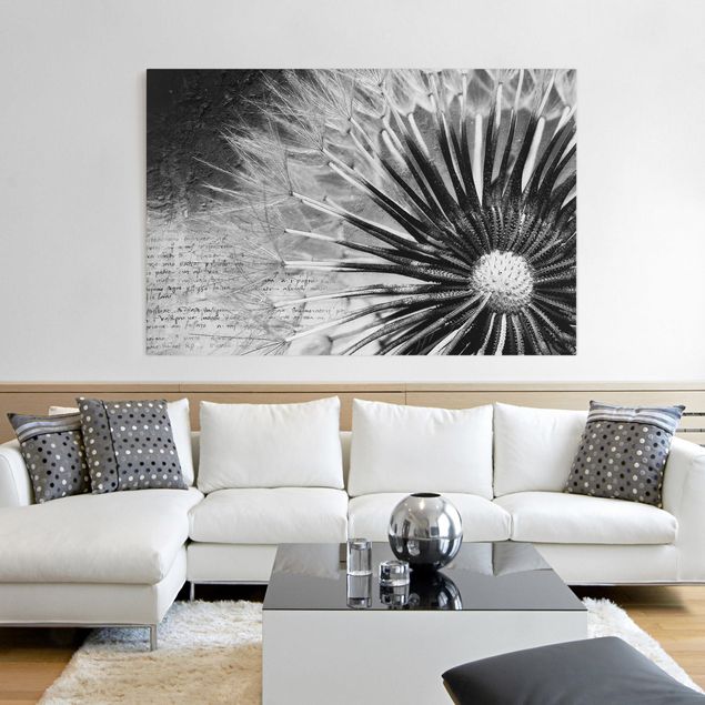 Dandelion canvas wall art Dandelion Black & White