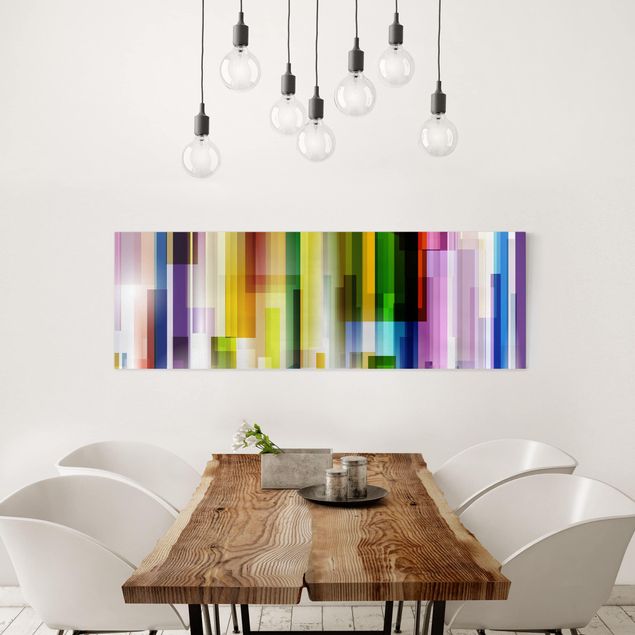 Abstract canvas wall art Rainbow Cubes