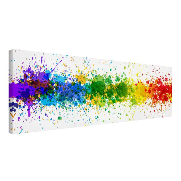 Abstract canvas art Rainbow Splatter