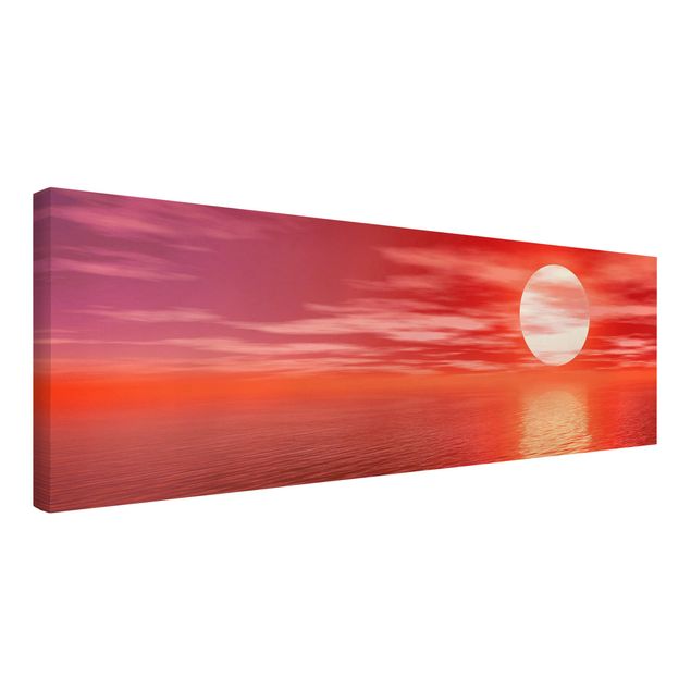 Beach canvas art Red Sunset