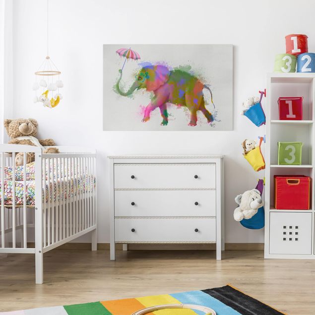 Kids room decor Rainbow Splash Elephant