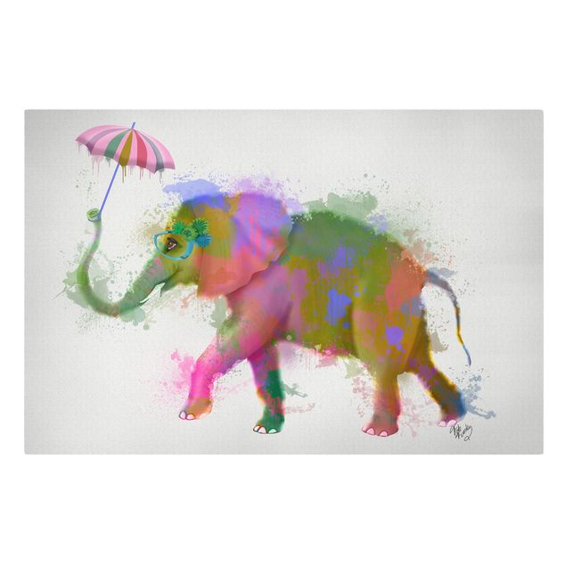 Contemporary art prints Rainbow Splash Elephant