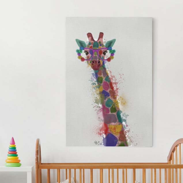 Giraffe canvas Rainbow Splash Giraffe