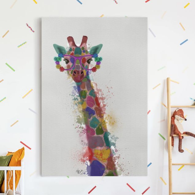 Kids room decor Rainbow Splash Giraffe