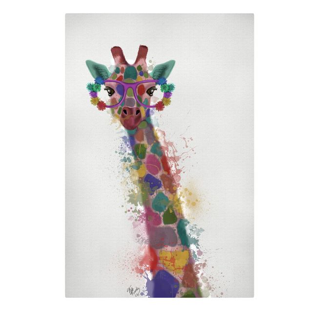Contemporary art prints Rainbow Splash Giraffe